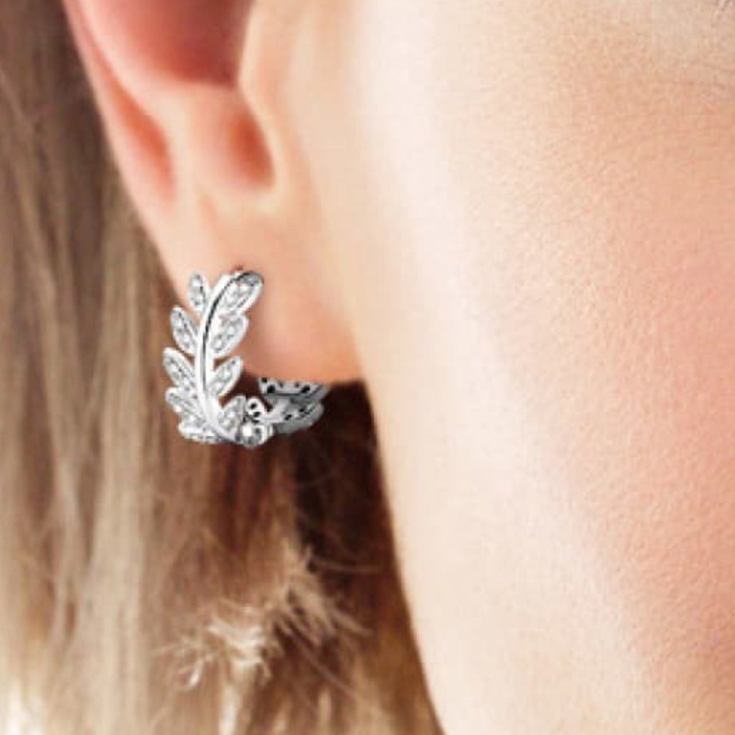 Moissanite Leaf Earrings