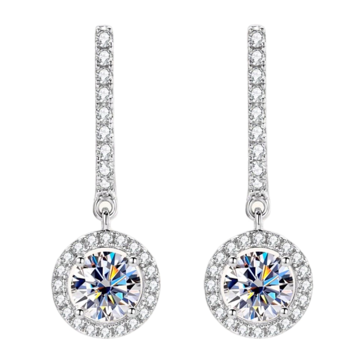 2 Carat Moissanite Drop Earrings