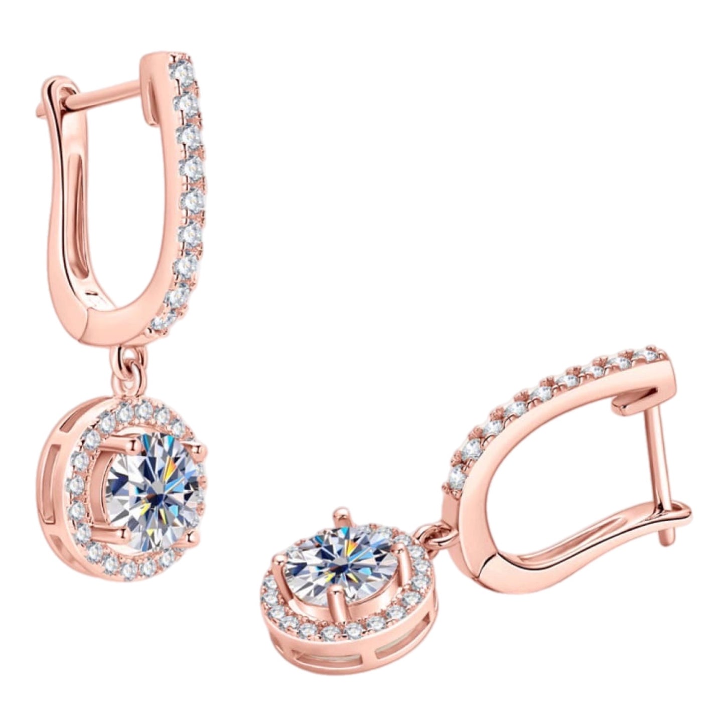 2 Carat Moissanite Drop Earrings