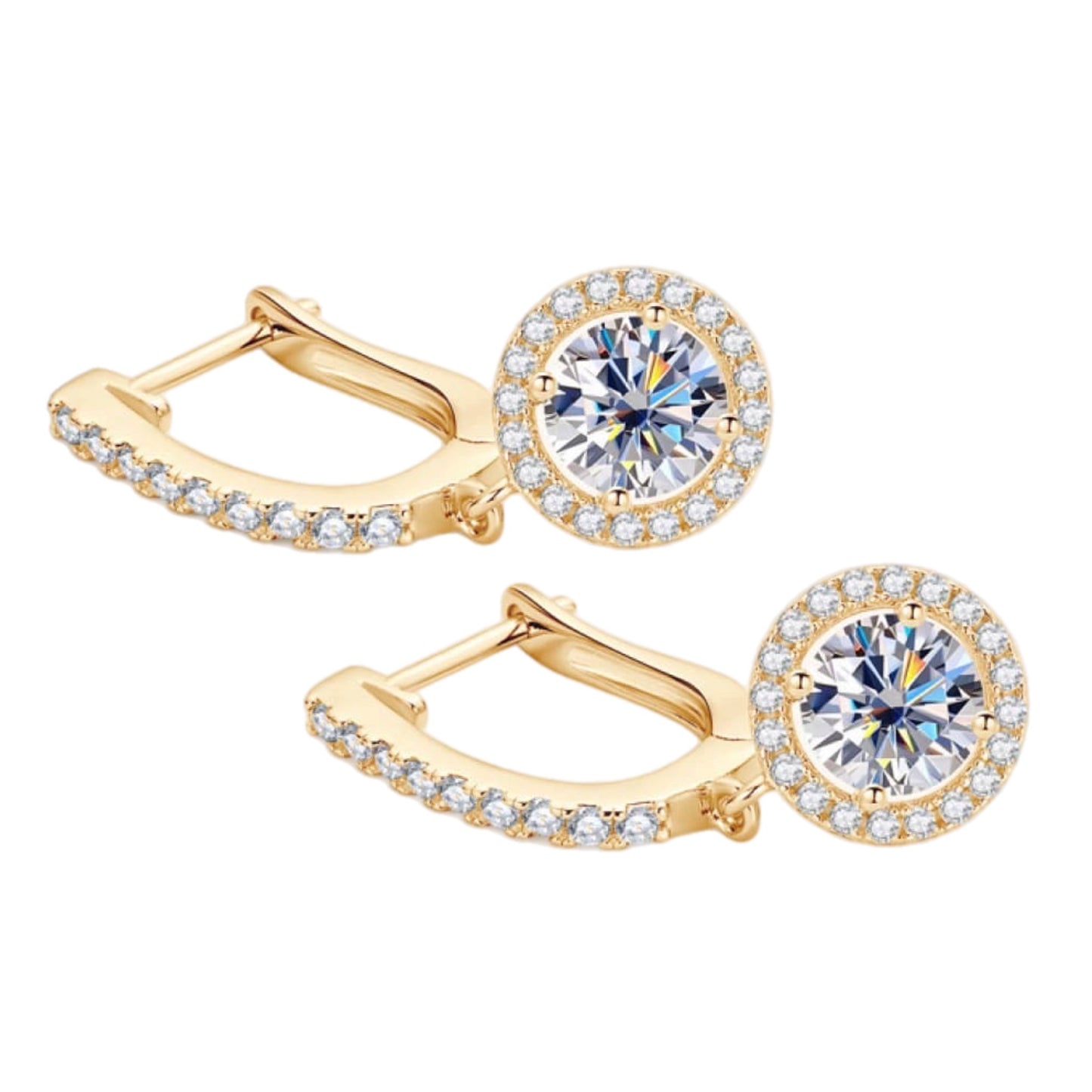 2 Carat Moissanite Drop Earrings