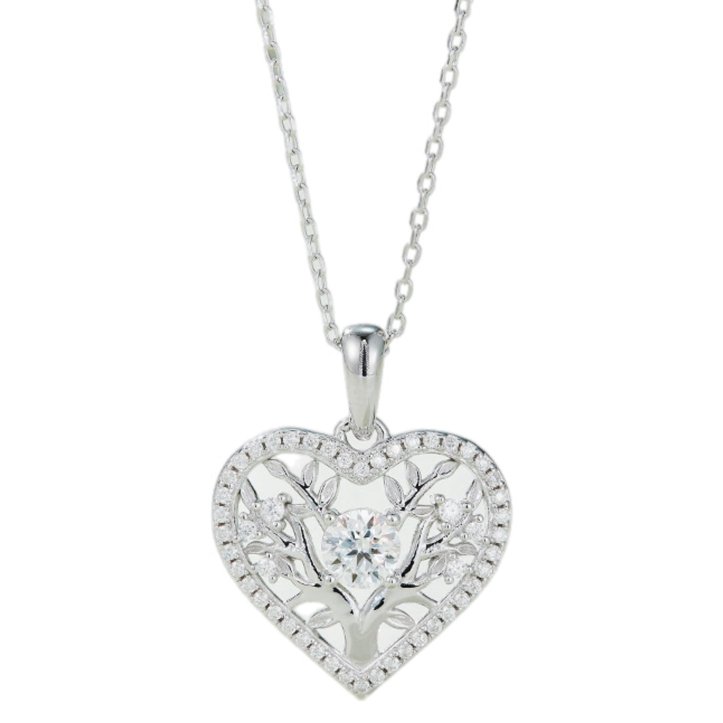 Moissanite Heart Charm Necklace