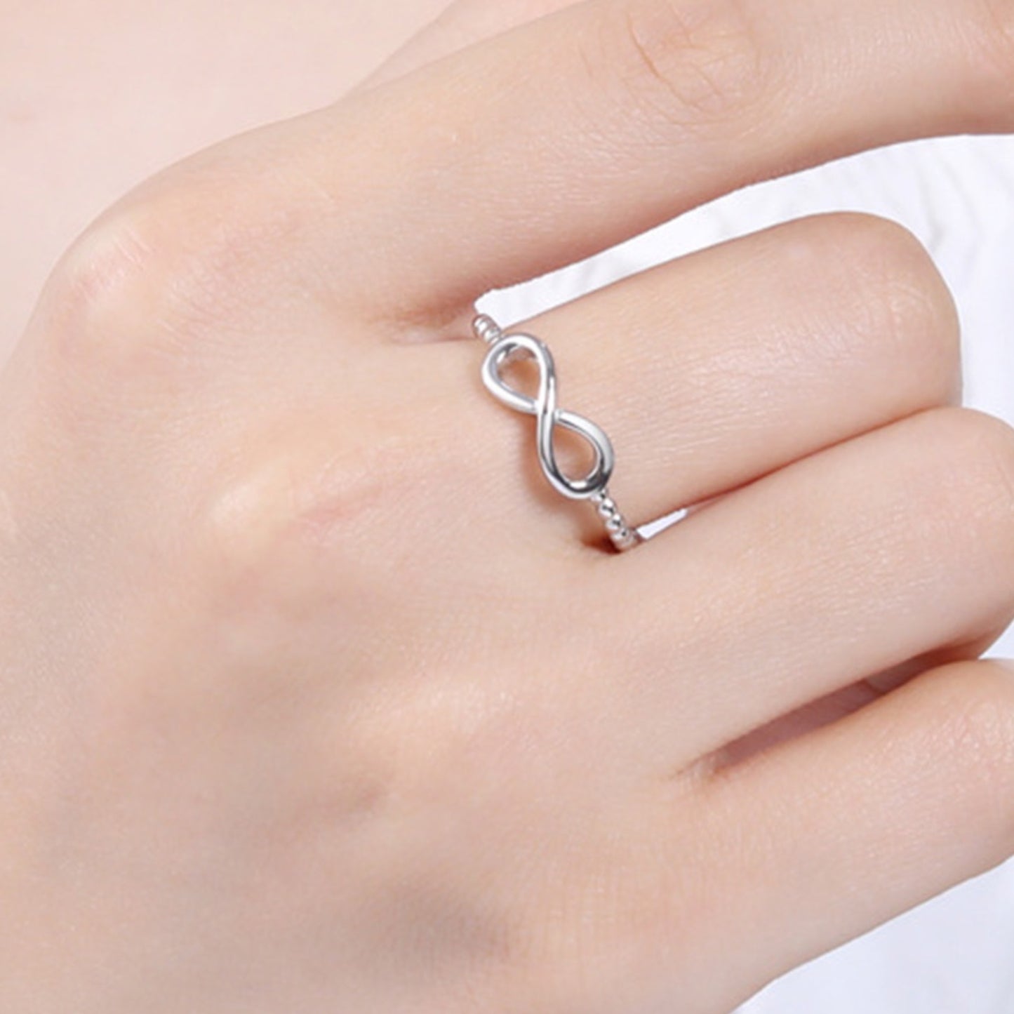 Infinity CZ Sterling Silver Ring