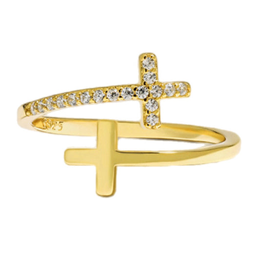 CZ  Double Cross Ring