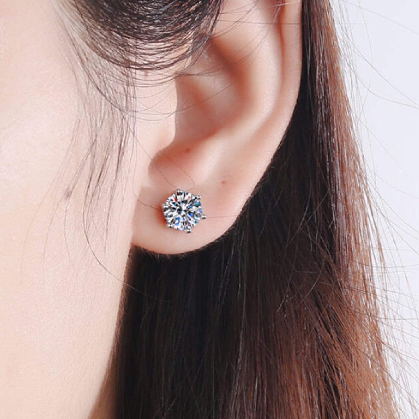 Sterling Silver 2 Carat Moissanite Earrings