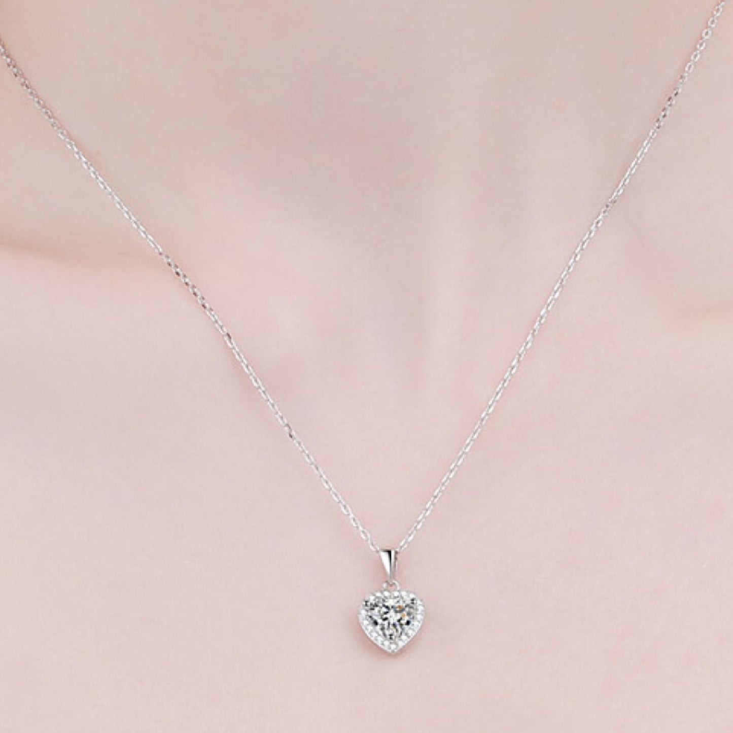 Moissanite Heart Necklace