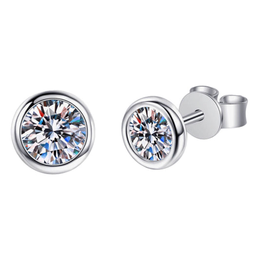 Moissanite Round Stud Earrings