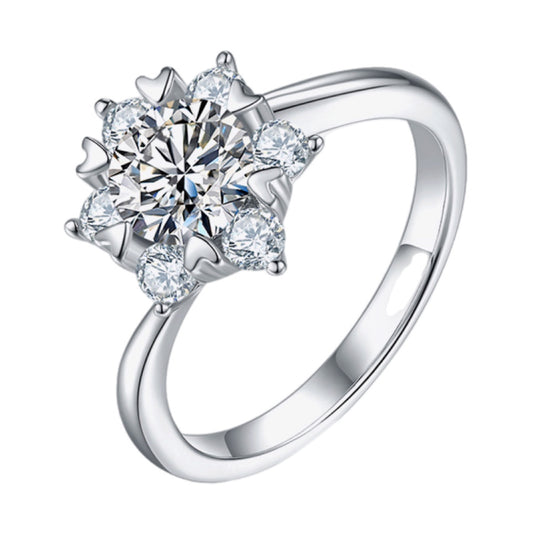 1 Carat Moissanite Cluster Ring