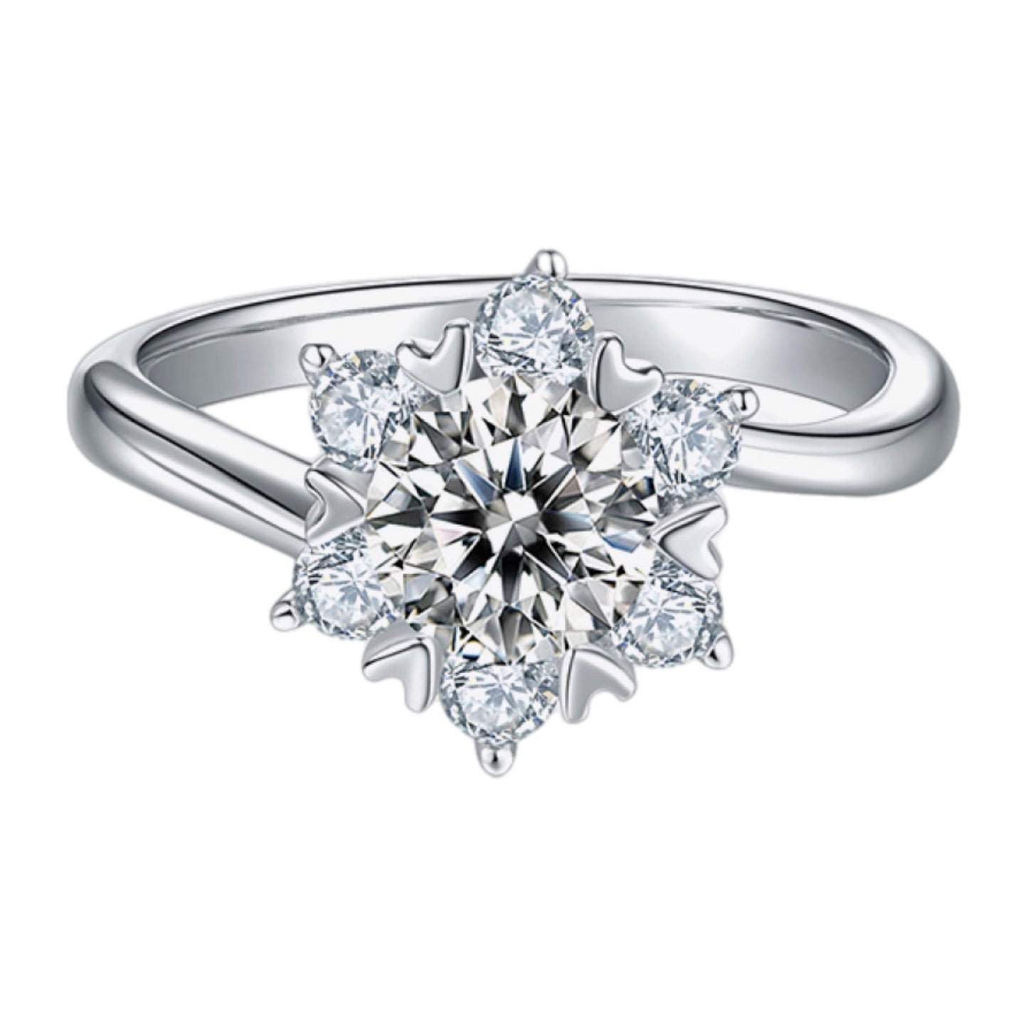 1 Carat Moissanite Cluster Ring