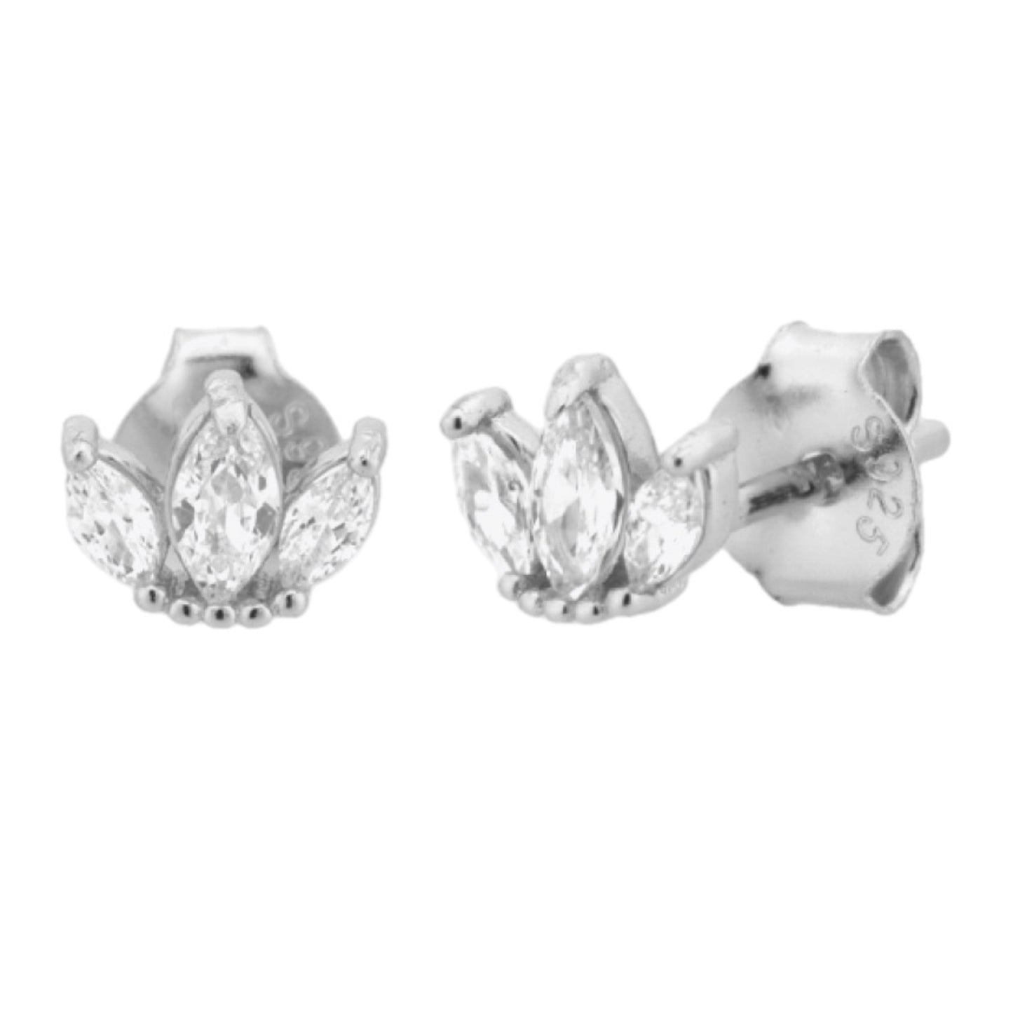 Sterling Silver CZ Stud Earrings