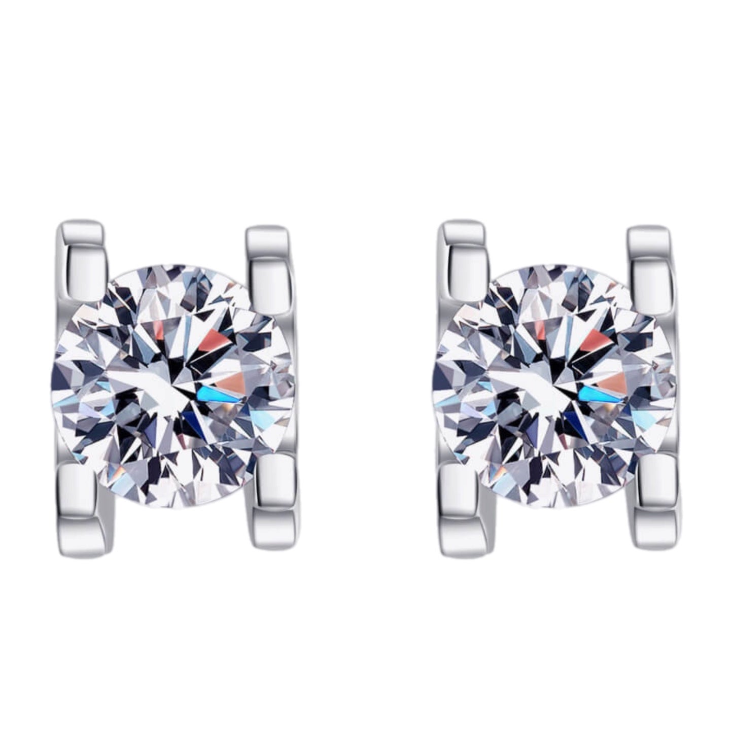 1 Carat Moissanite Stud Earrings