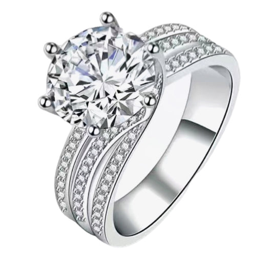 Moissanite Three-Layer Ring