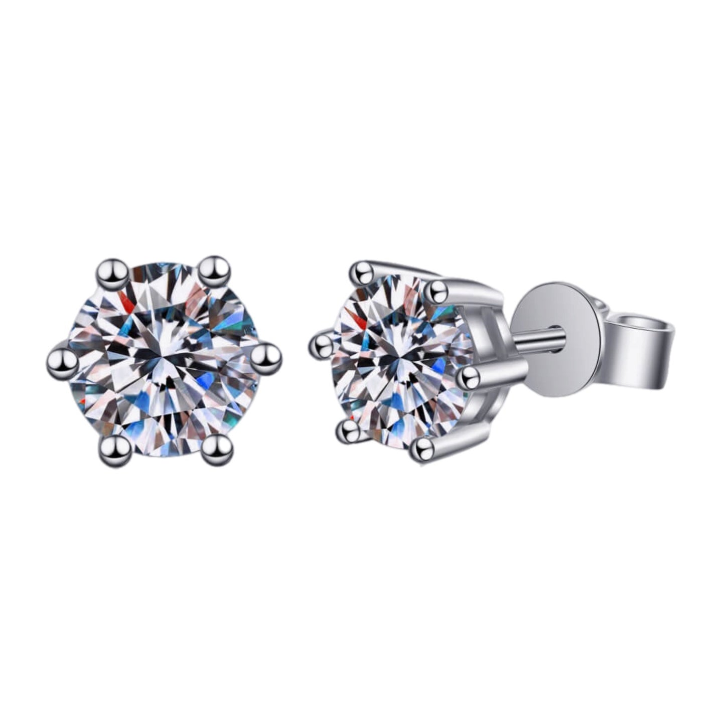 Sterling Silver 2 Carat Moissanite Earrings