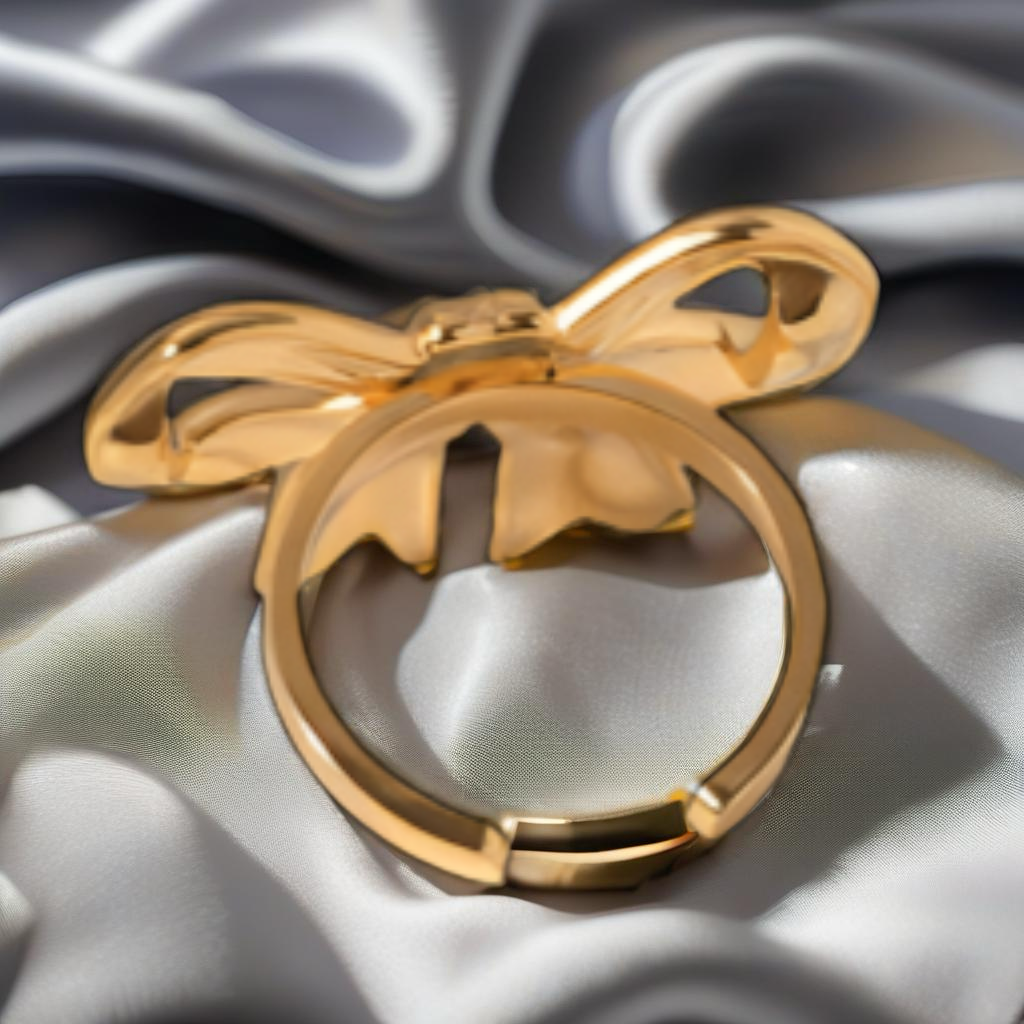 Gold Stainless Steel Bow Ring