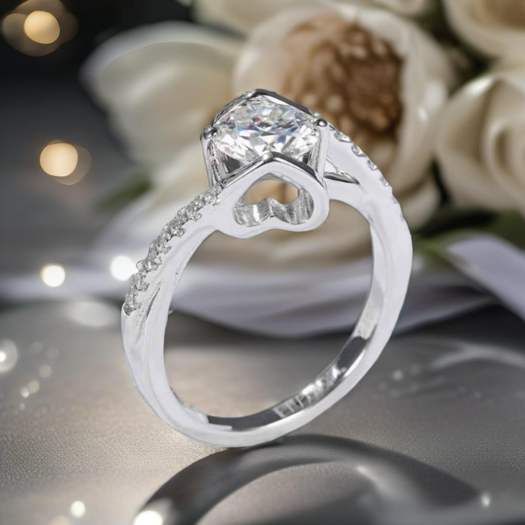 Sterling Silver Moissanite Ring