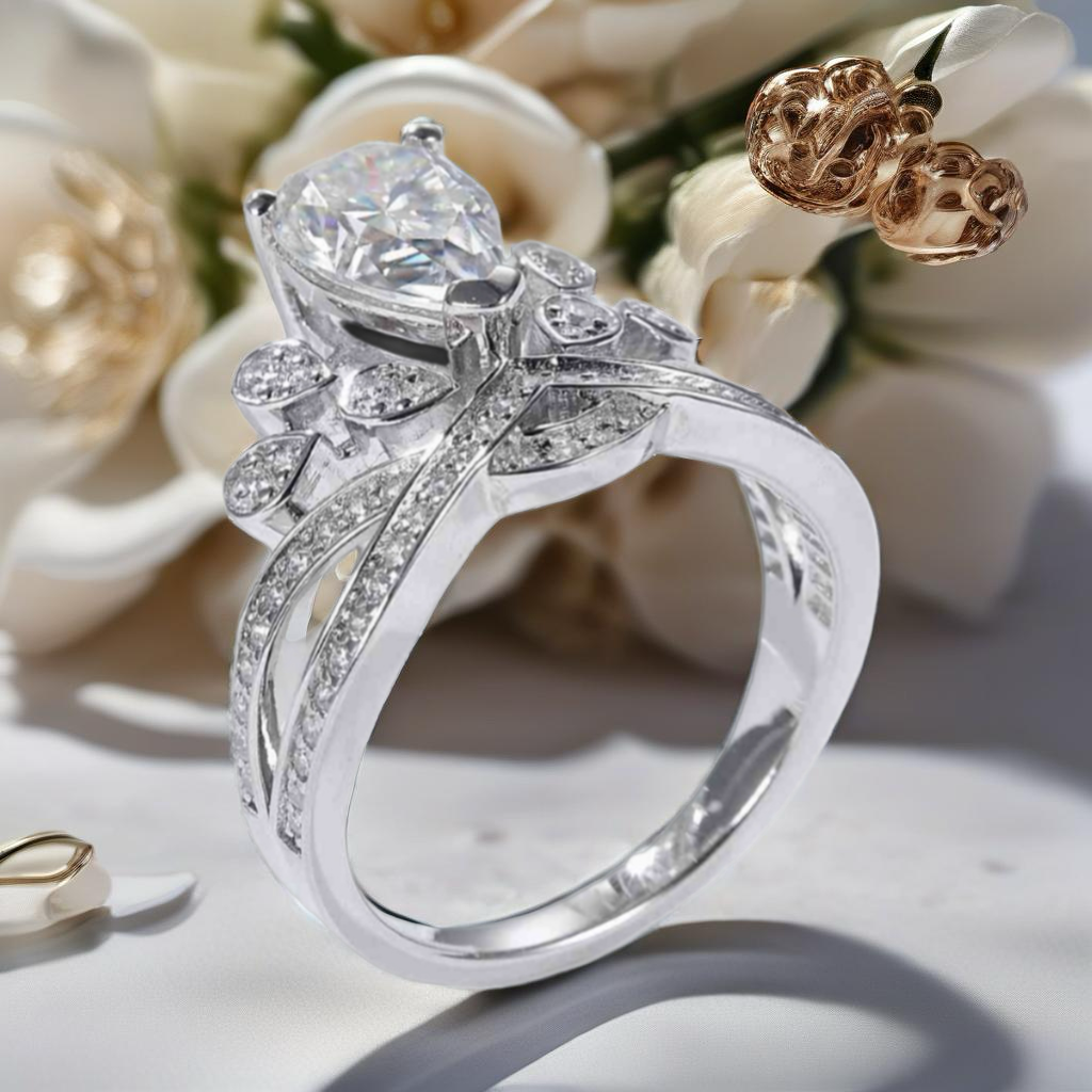 1.5 Carat Moissanite Crown Ring