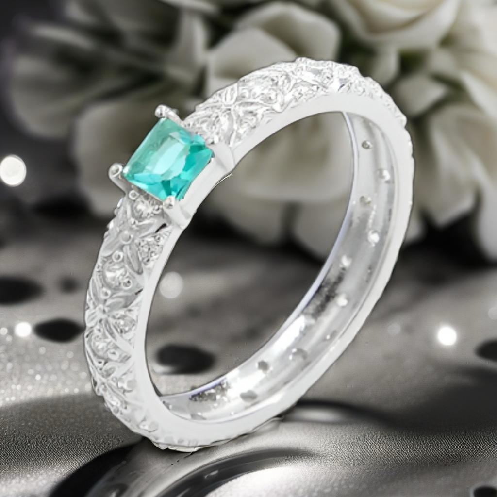 Sterling Silver Square CZ Ring