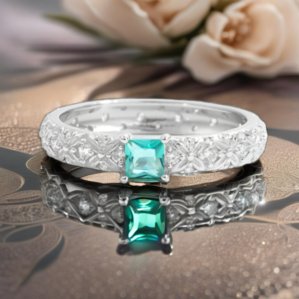 Sterling Silver Square CZ Ring