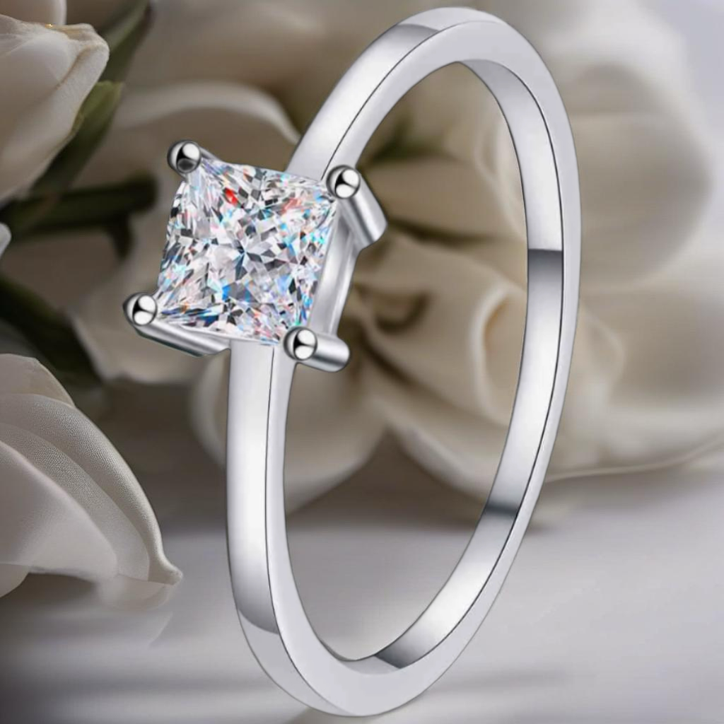 Sterling Silver Moissanite Solitaire Ring