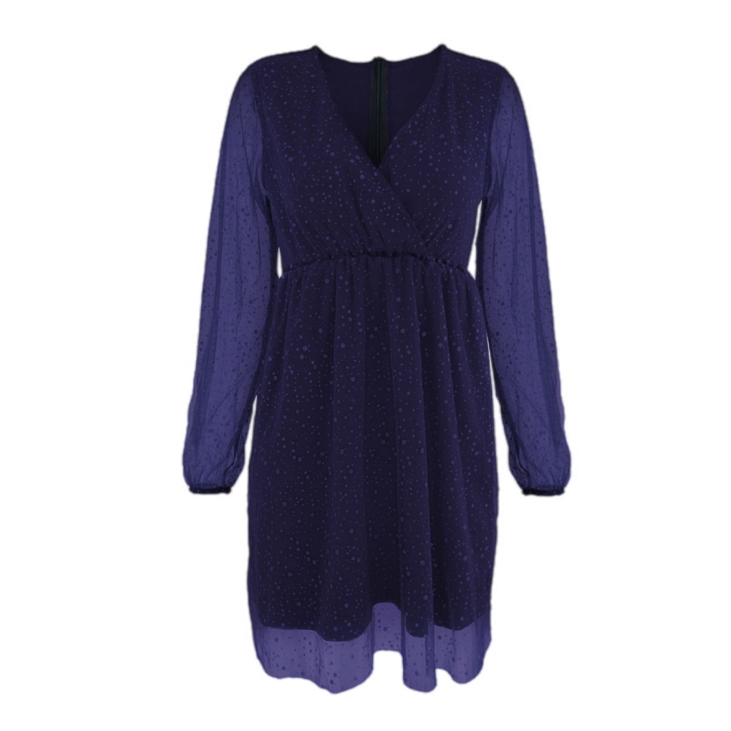 Glittery Tulle Sleeve Wrap Dress