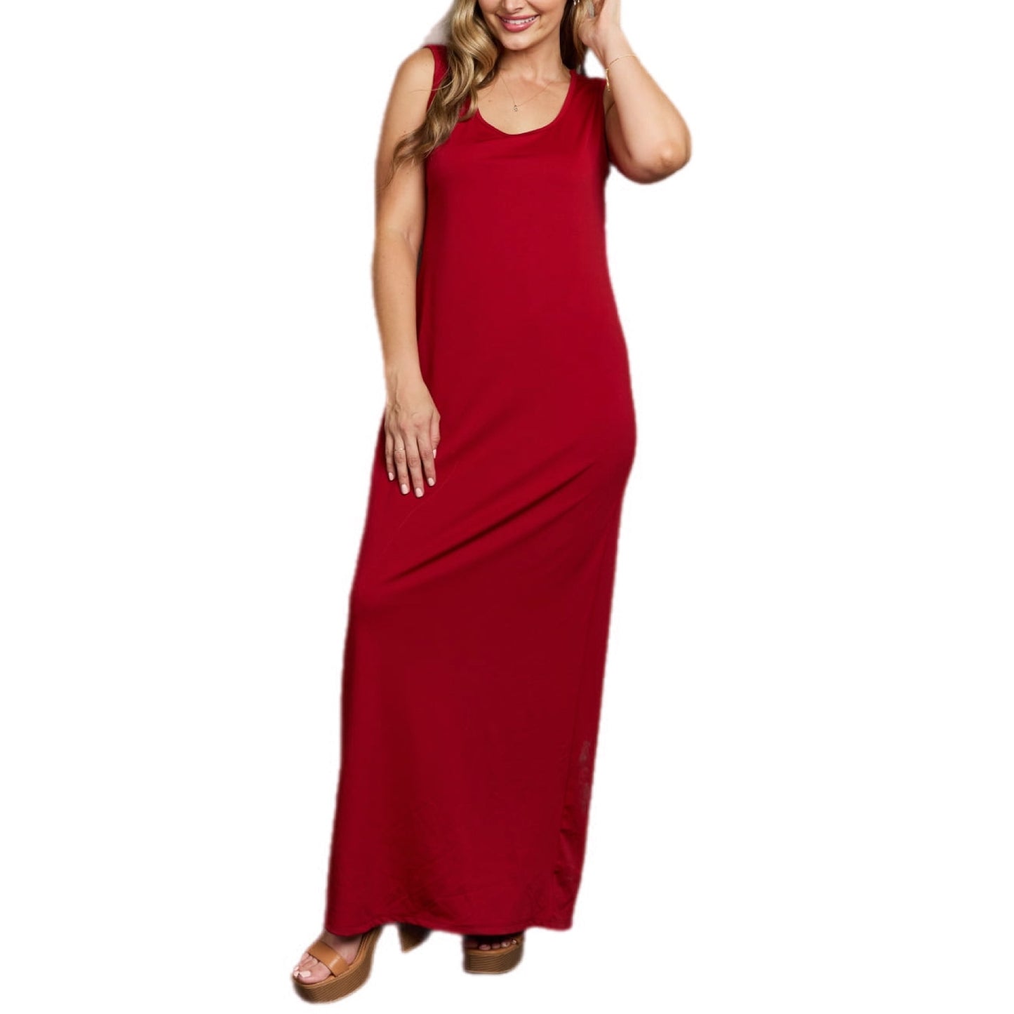 Plus Size Scoop Neck Maxi Tank Dress