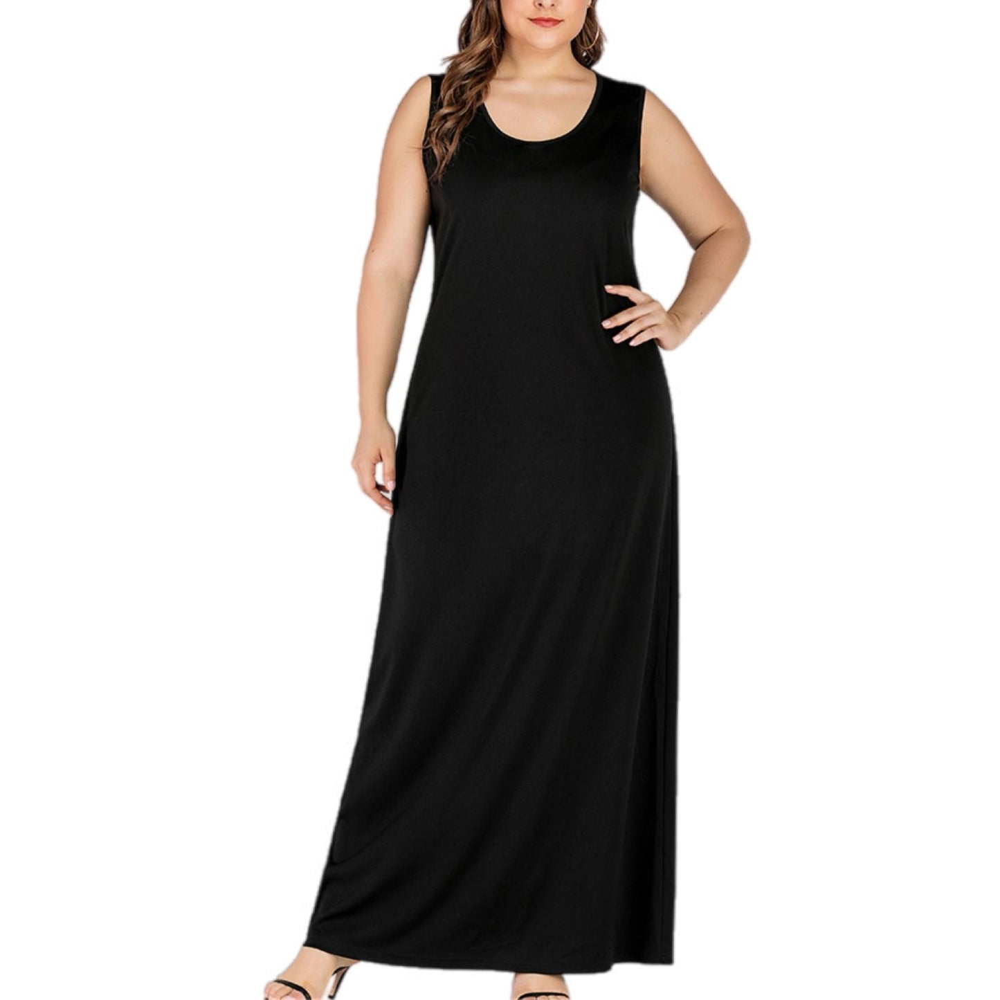 Plus Size Scoop Neck Maxi Tank Dress