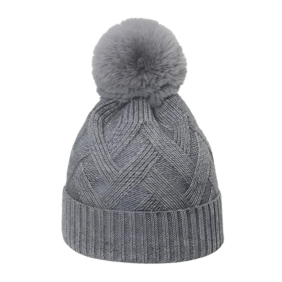 Roll Rim Beanie with Pompom