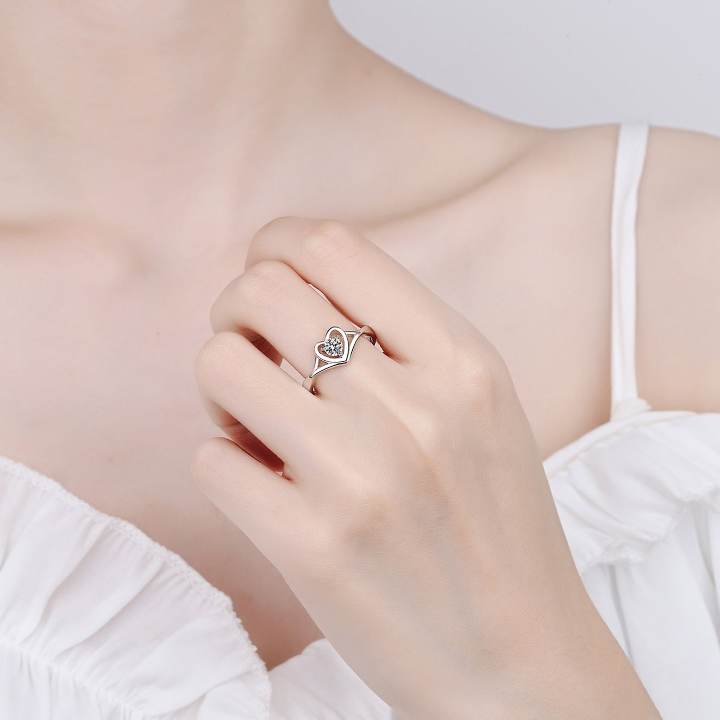 Heart's Embrace Moissanite Ring