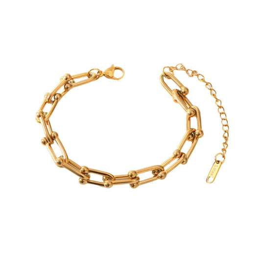 Gold Steel Chain Bracelet