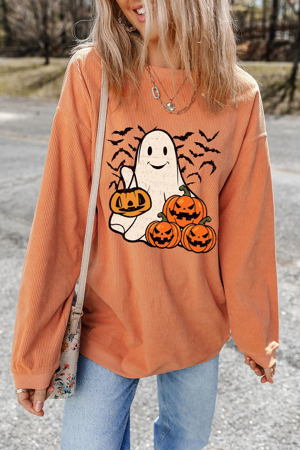 Jack-O'-Lantern Round Neck Sweatshirt