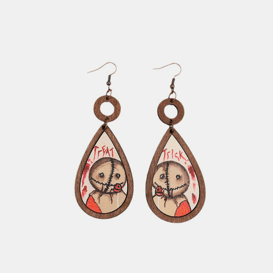 Wooden Halloween Earrings