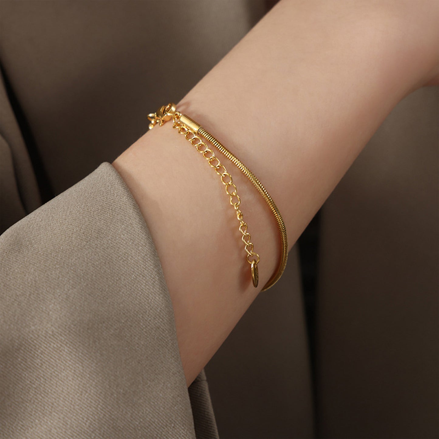 Golden Sleek 18K Gold-Plated Minimalist Bracelet