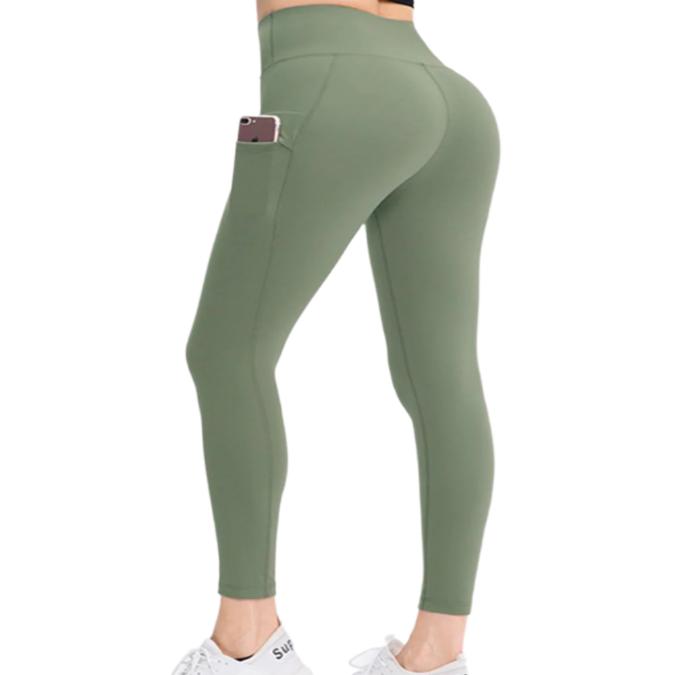 Wide Waistband Active Leggings with Pocket