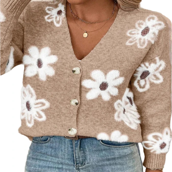 Flower Button Up Cardigan