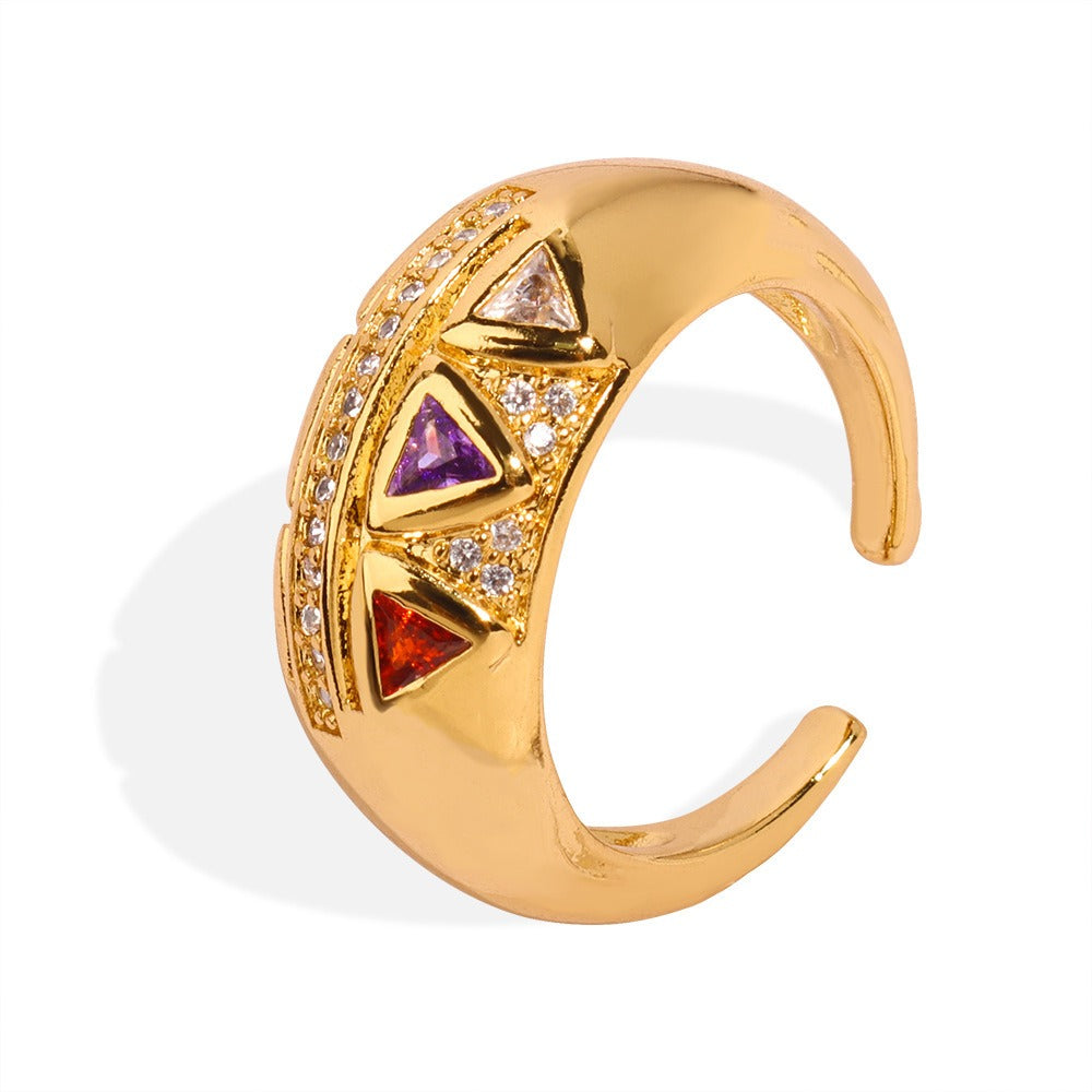 Gold Steel CZ Ring