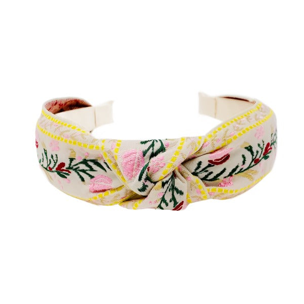 French Floral Embroidered Headband