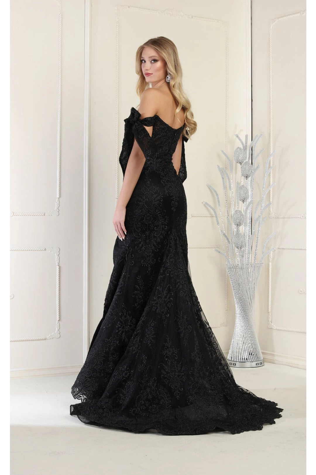 Off the Shoulder Long Formal Prom Gown