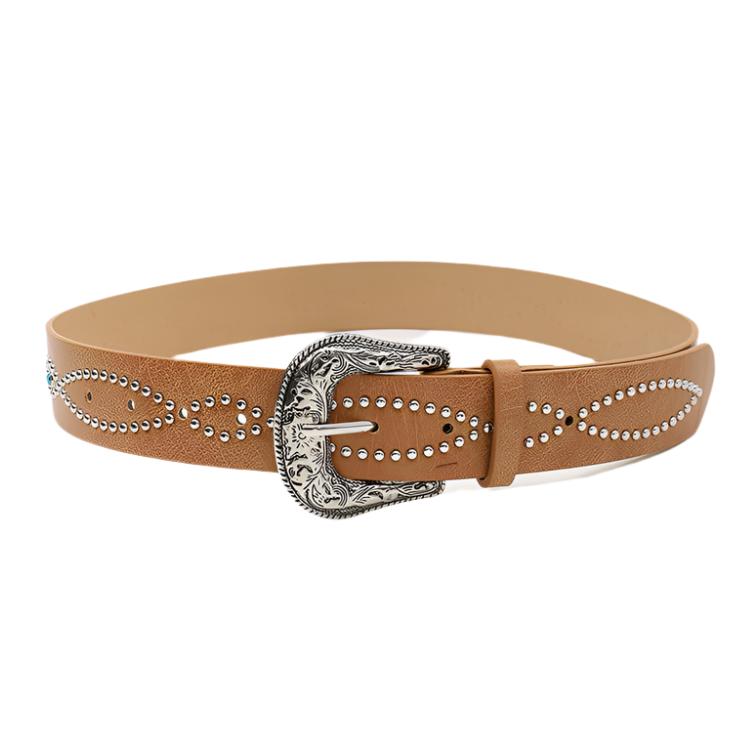 Vegan Leather Rhinestone Belt