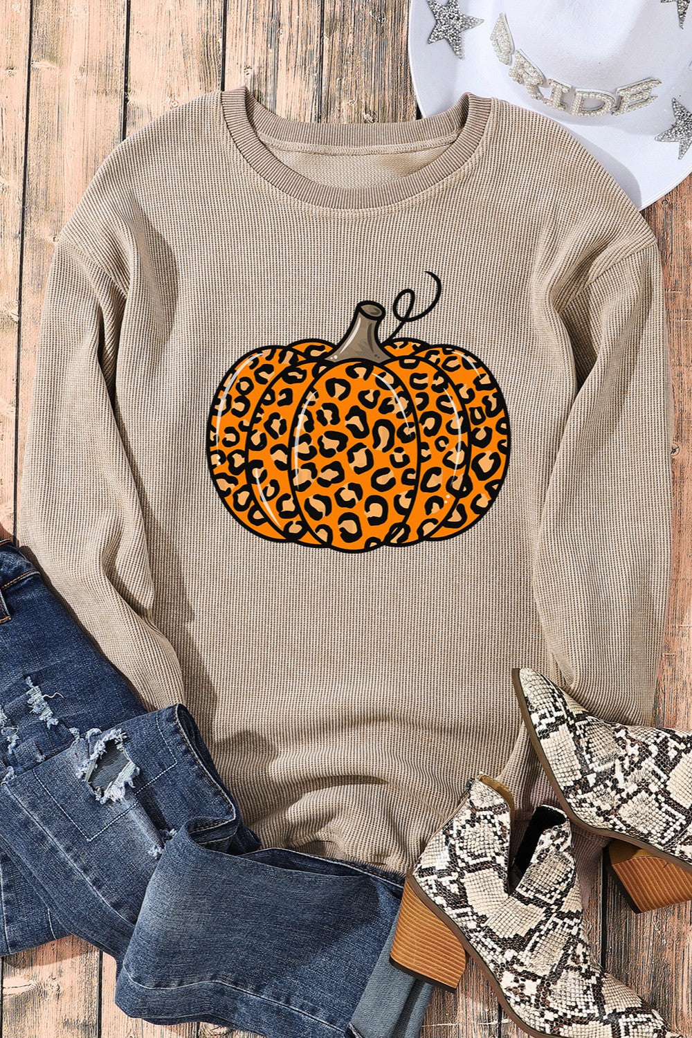 Pumpkin Round Neck Sweatshirt