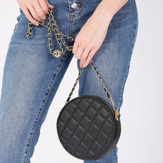 Black Quilted Crossbody Bag