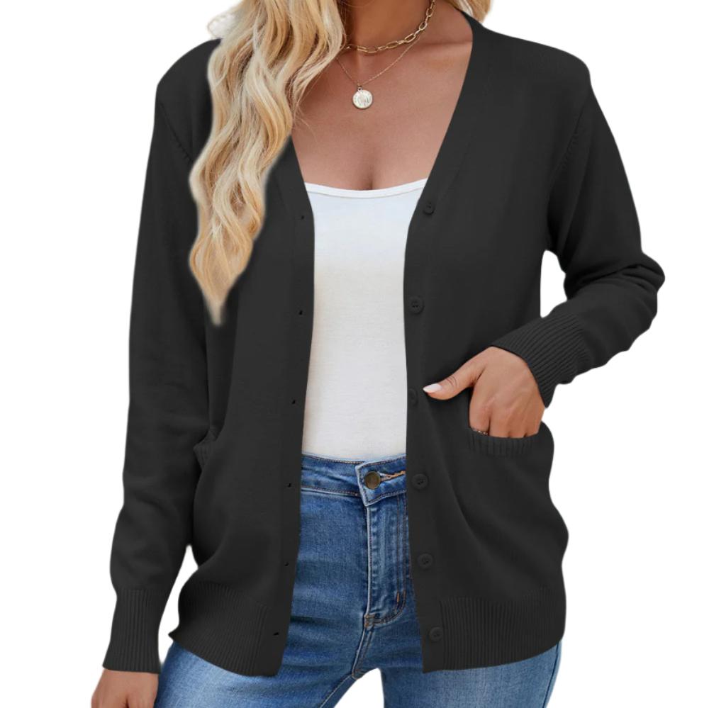 V-Neck Button Up Cardigan