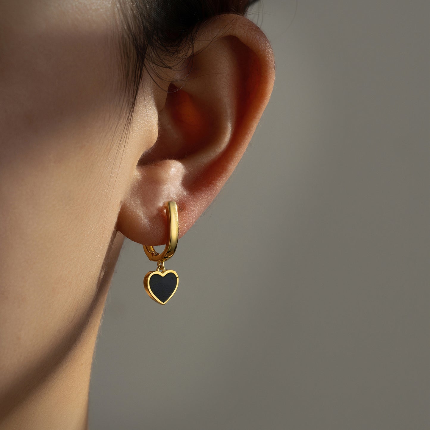 Golden Embrace Heart Drop Hoops