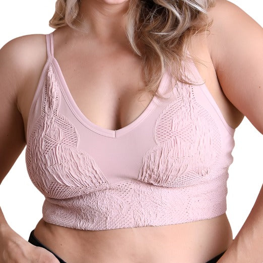 Plus Size Seamless Padded Textured Bralette