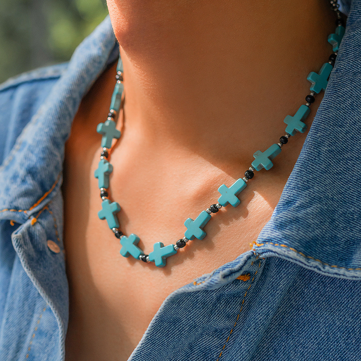 Turquoise Cross Necklace