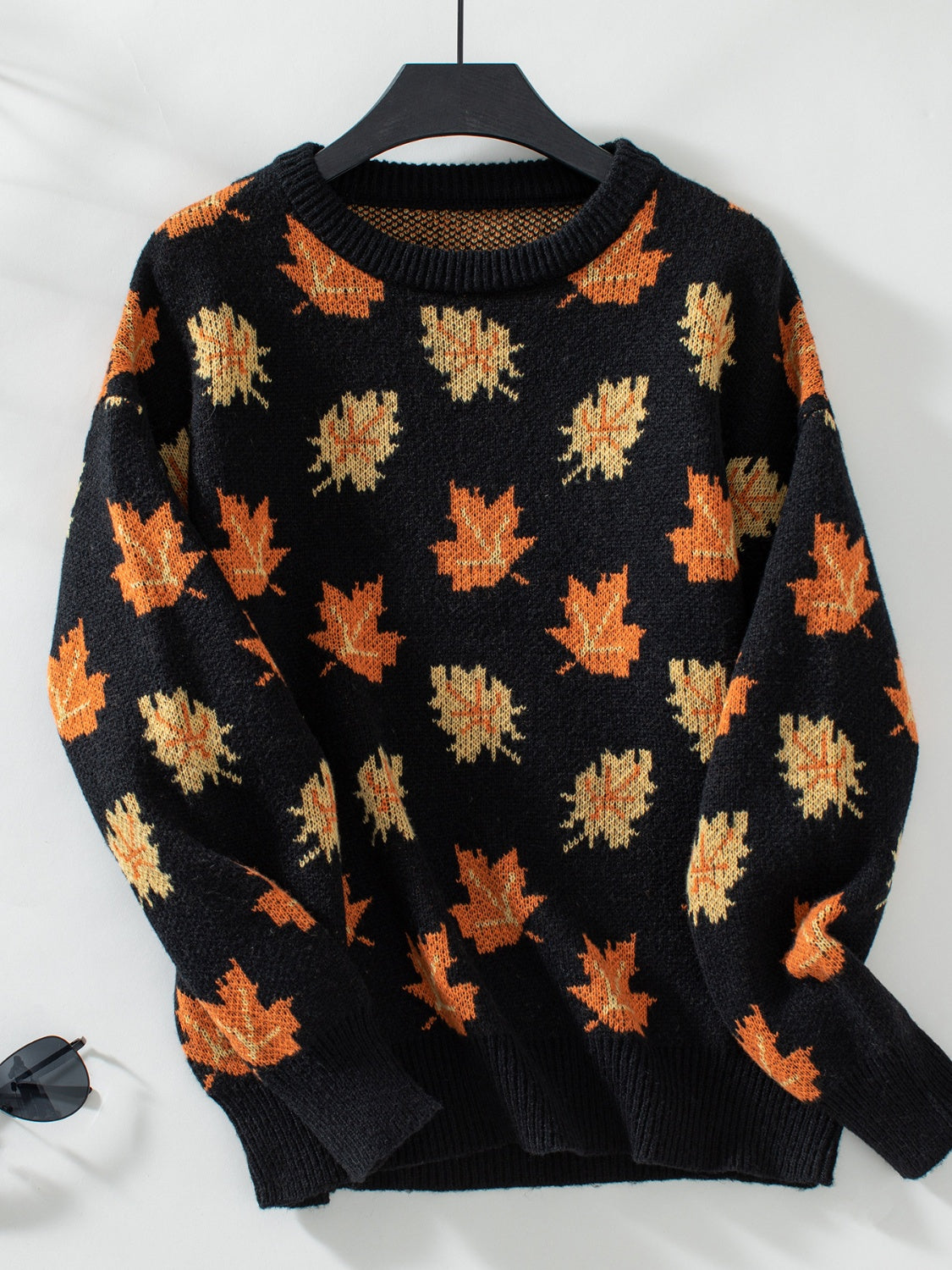 Maple Leaf Round Neck Sweater