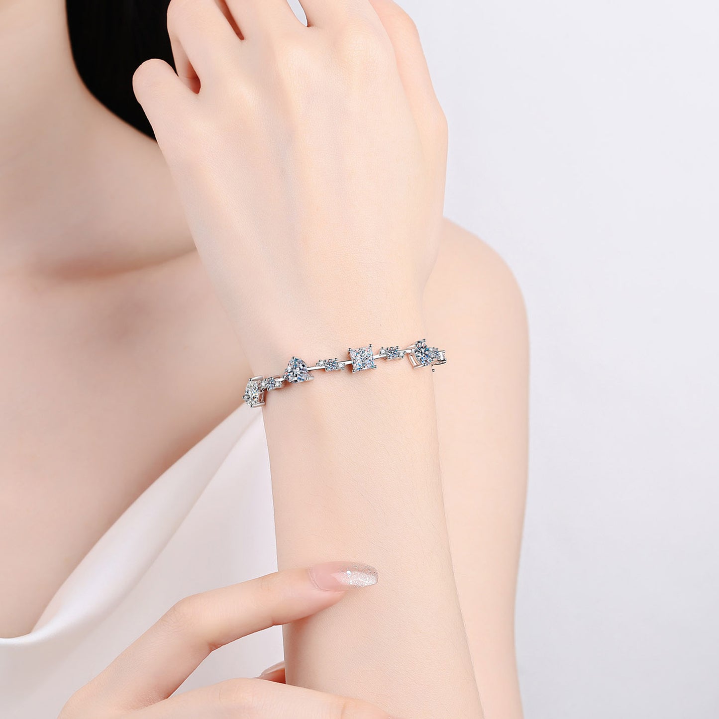 Glittering Gala 6 Carat Moissanite Statement Bracelet