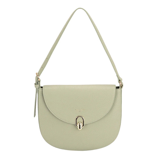 Vegan Leather Metal Buckle Shoulder Bag