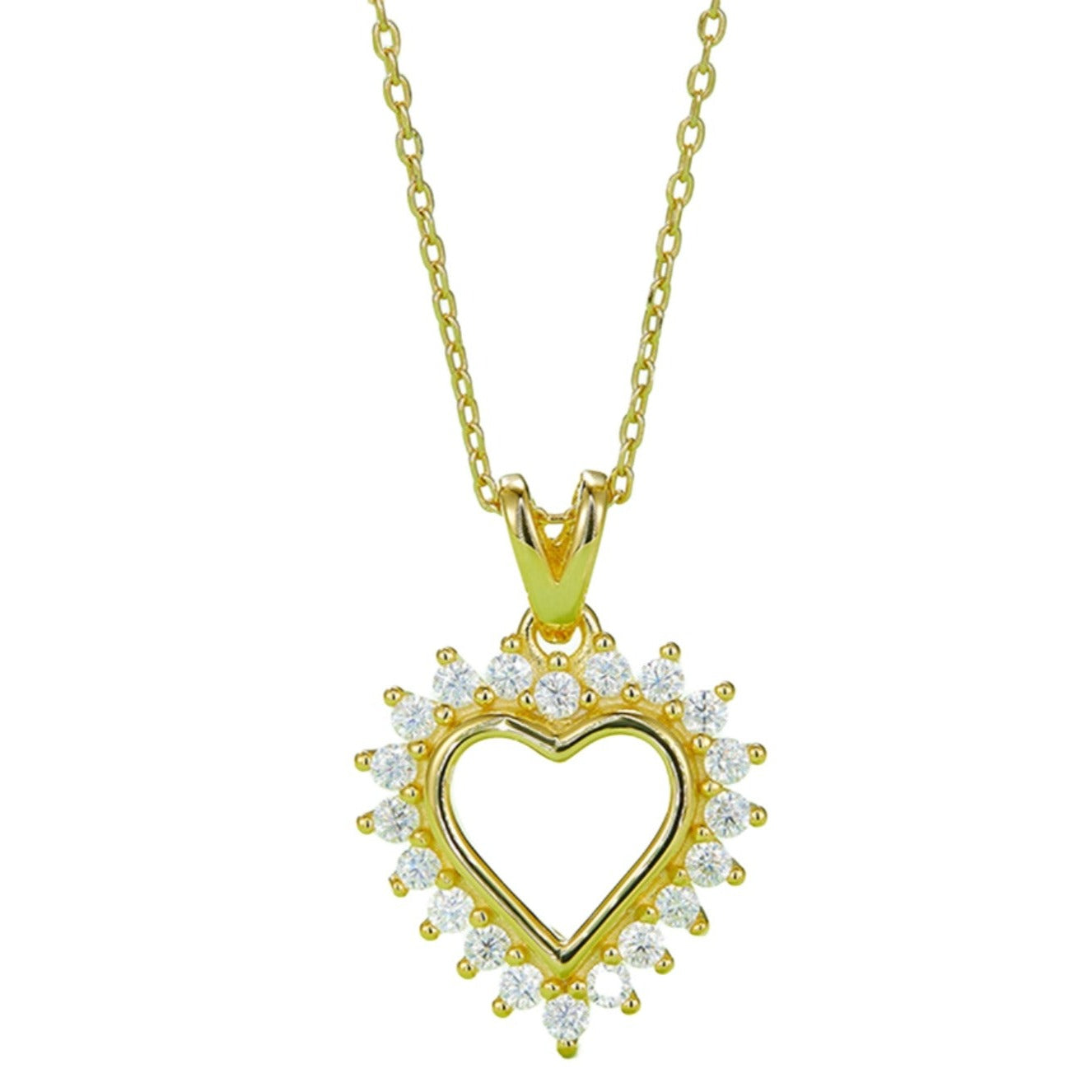 Luminous Heart Moissanite Halo Pendant Necklace