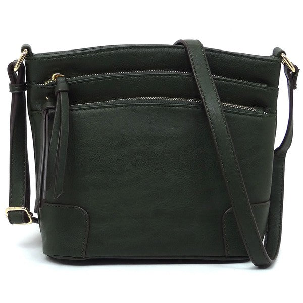 Multi Zip Pocket Crossbody Bag