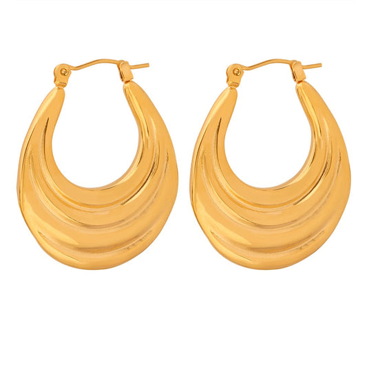 Gold or Silver Steel Hoop Earrings