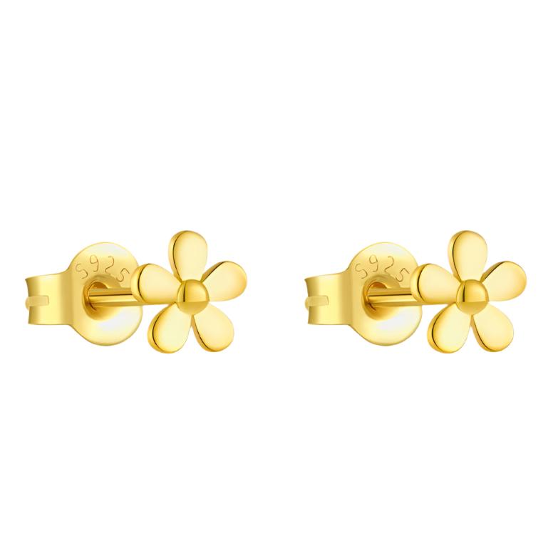 925 Sterling Silver Flower Shape Stud Earrings